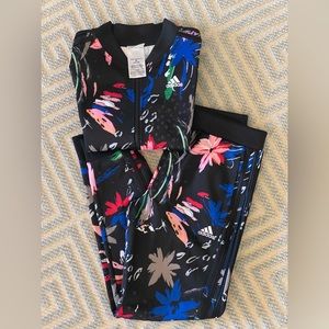 Adidas Tricot Black Printed Tracksuit, Size M